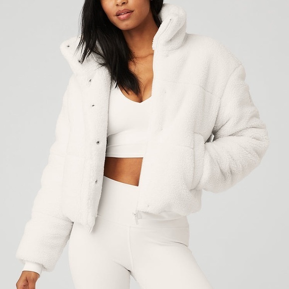 ALO Yoga Jackets & Blazers - alo white Sherpa jacket